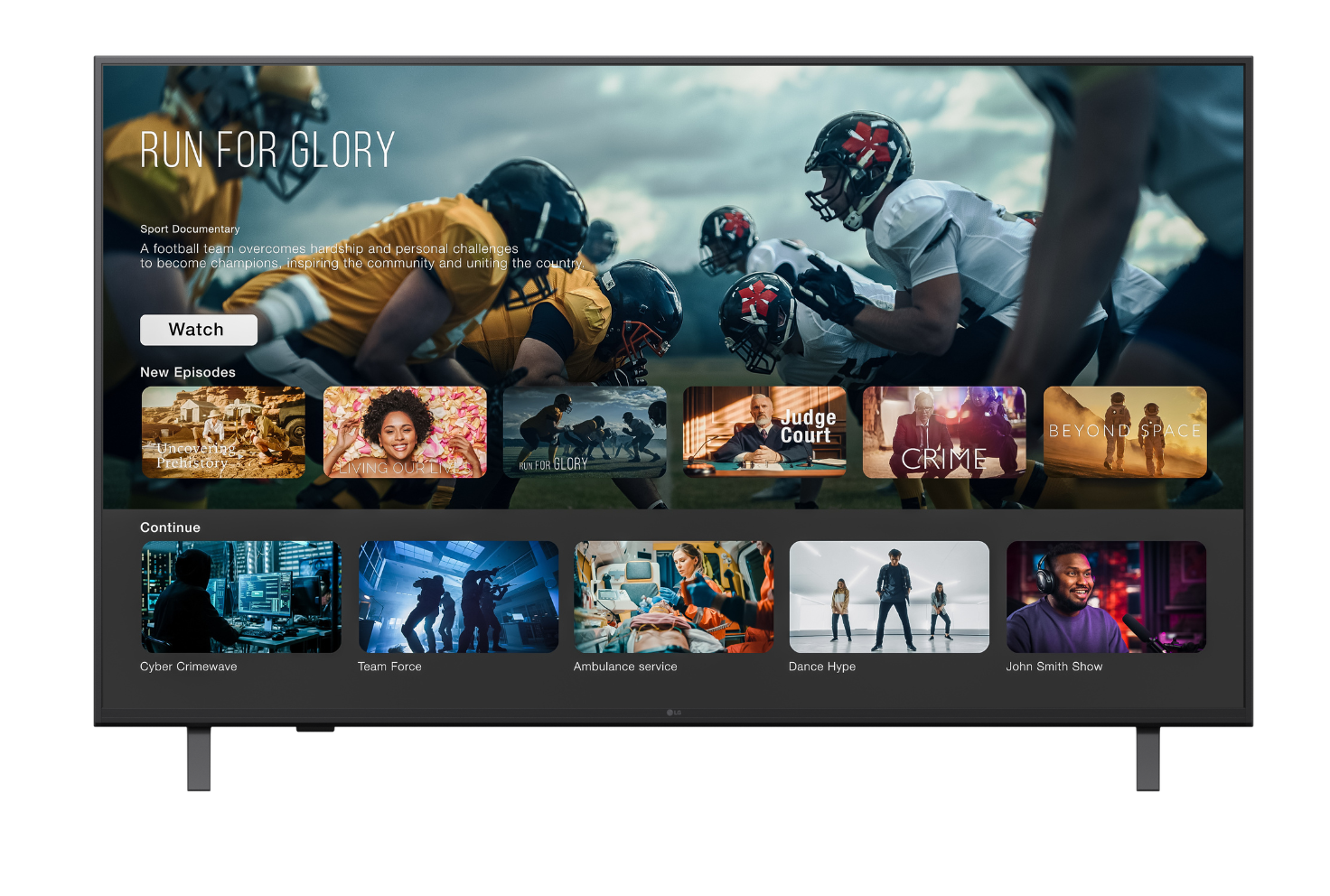 smart lg hotel TV with Netflix and streaming options.