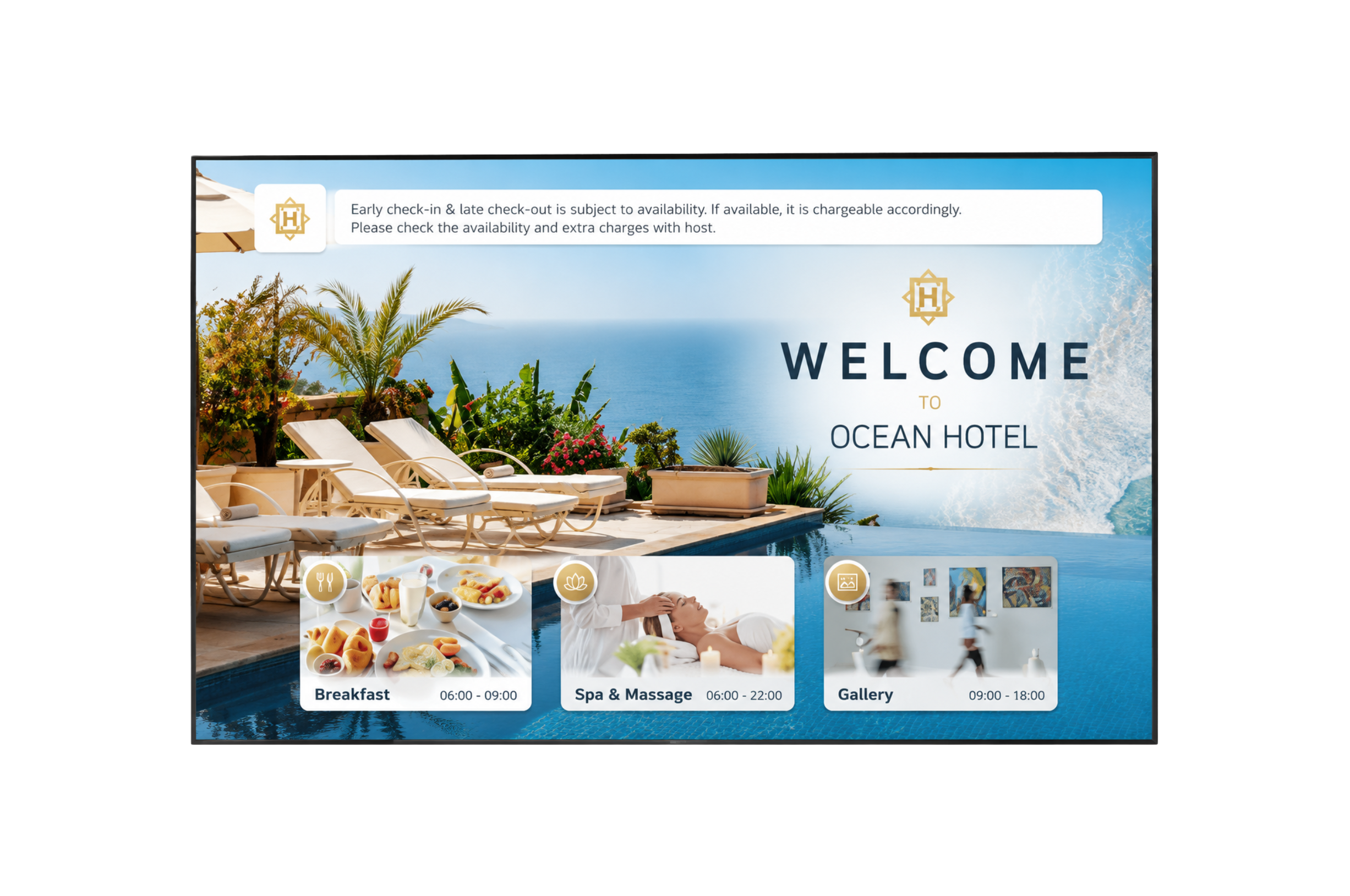 LG LAPA136-GF 136-inch Full HD direct view LED display with 1.56 mm pixel pitch, integrated controller, built-in speakers, LG webOS, and front-serviceable magnetic LED modules.