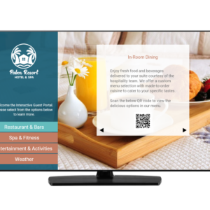 Front view of LG UK570H commercial-grade hotel television with NanoCell panel