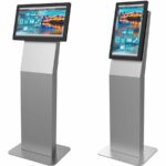 Peerless-AV® KIP522-S digital signage kiosk in landscape or portrait orientation for hospitality and healthcare use – fits 15