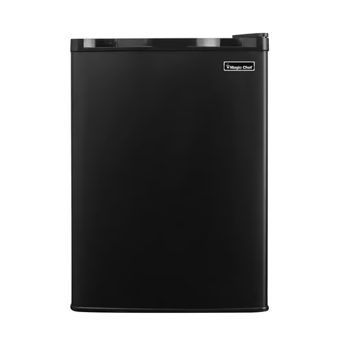 Magic Chef 2.6 cu. ft. hotel mini refrigerator closed view – compact guestroom fridge from MDM Commercial, trusted hotel refrigerator supplier.