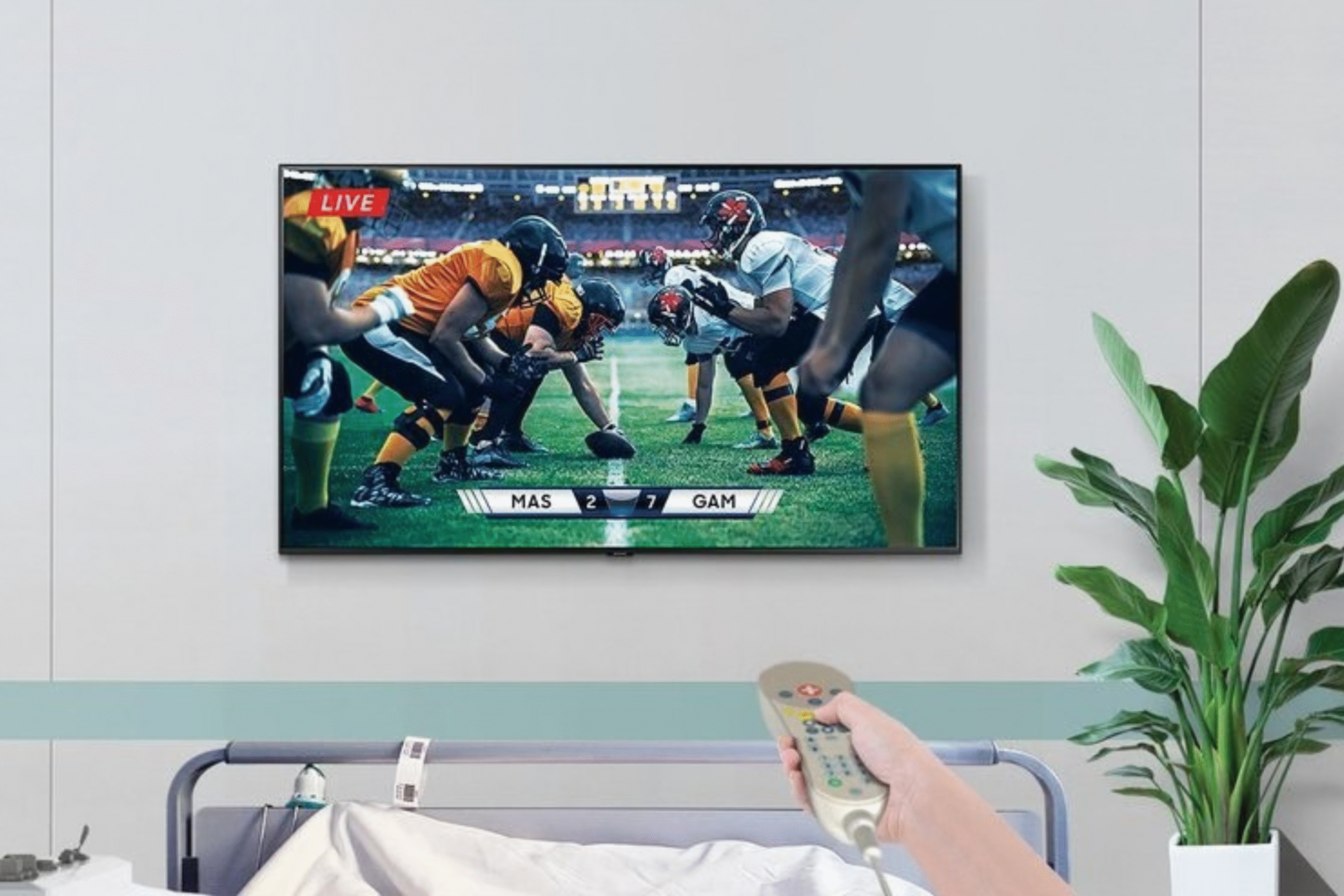 Hospital IPTV system delivering centralized television and patient education content