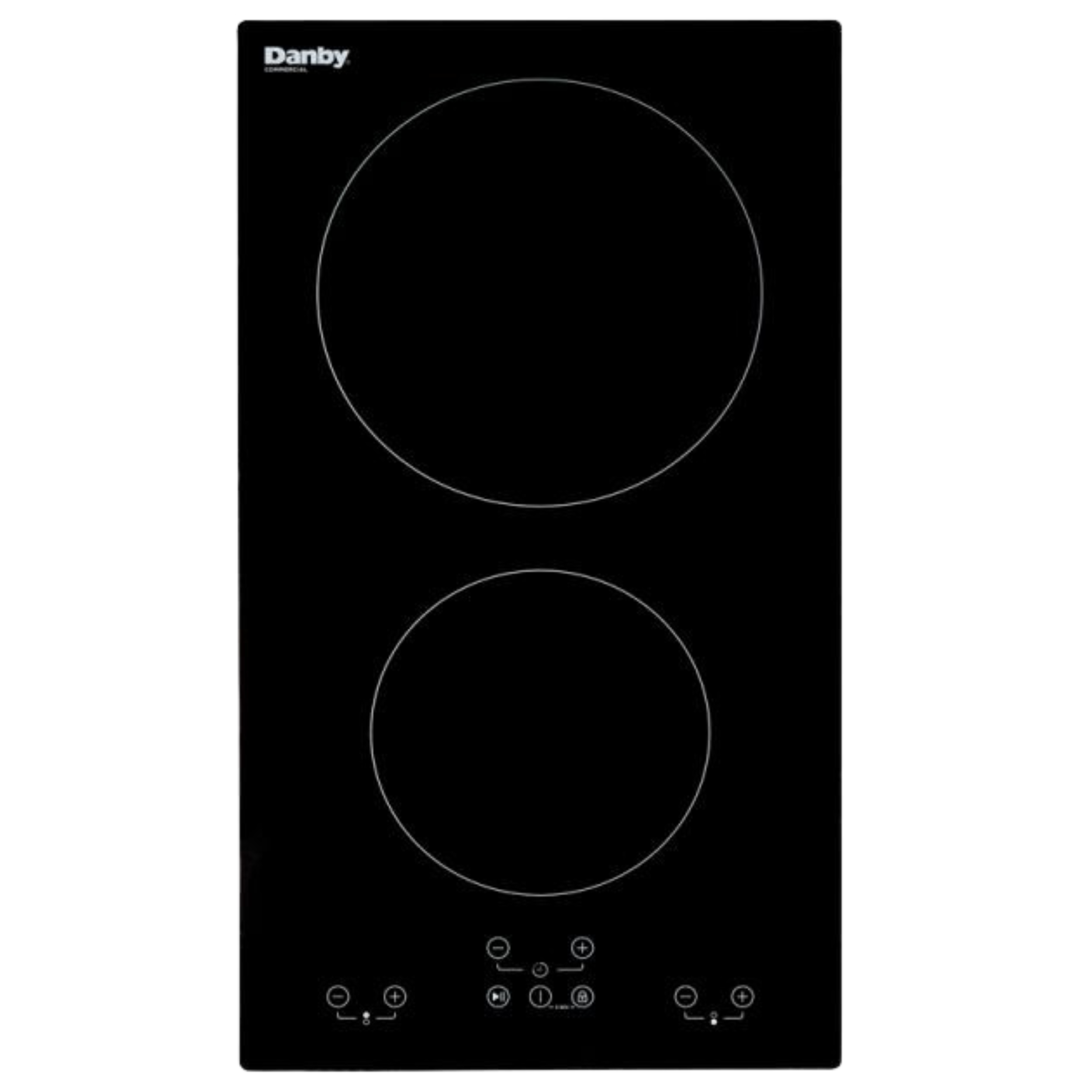 Danby 12 inch radiant cooktop with 2 burners and ceramic glass surface installed in hotel suite kitchen for extended stay use
