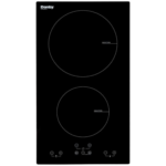 Danby 12 inch induction cooktop with 2 burners and glass surface in modern extended stay hotel kitchen setup