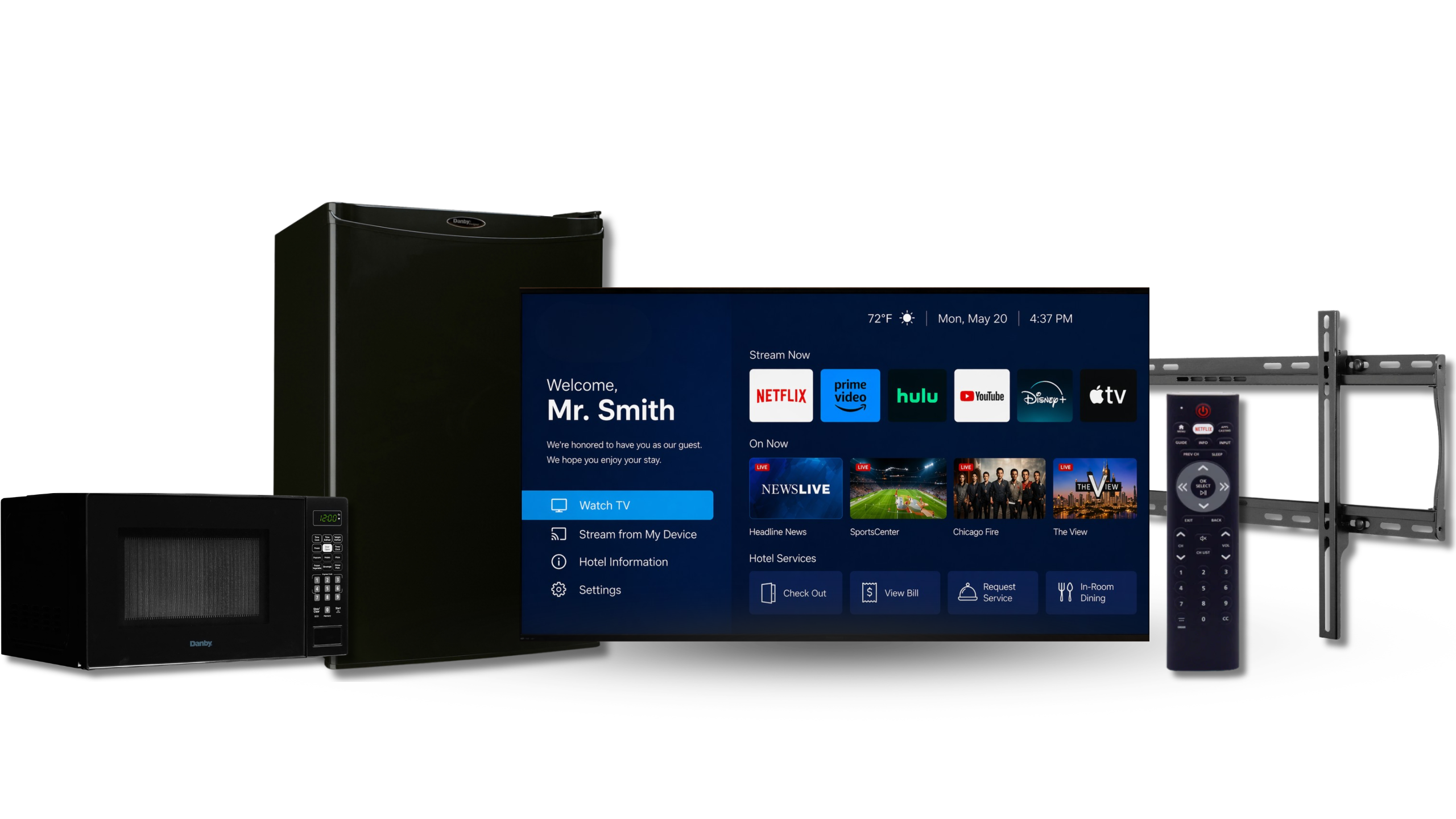 Shop Embassy Suites by Hilton guest room TV solutions with LG hotel TVs sized for living rooms and bedrooms with smart hospitality features.