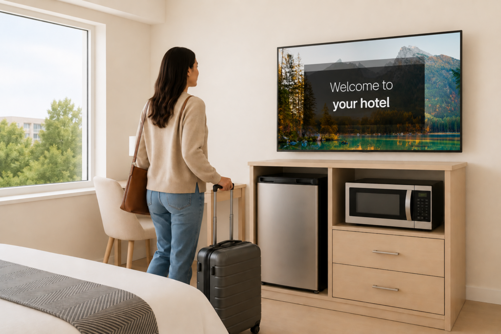 Hilton hospitality TV and guest room technology promotions from MDM Commercial